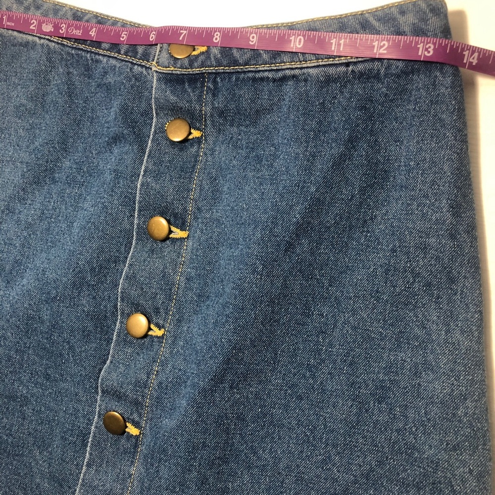 American Apparel Denim Button Front A-Line Mini Skirt Women’s Size Small - Picture 7 of 8